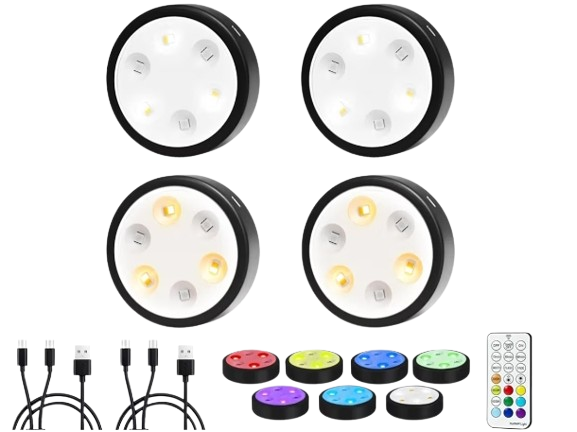 Rechargeable Puck Lights Remote Control